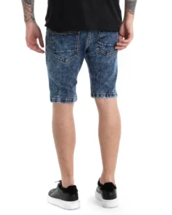 Bermuda Pantaloncini Uomo Corti Casual Slim Fit Jeans Con Rotture Cinque Tasche Denim Slavato GIOSAL-PC1816A