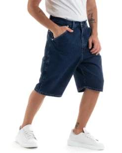 Bermuda Pantaloncini Uomo Corti Jeans Baggy Tasca Smart Denim GIOSAL-PC1918A
