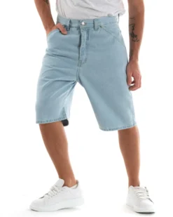 Bermuda Pantaloncini Uomo Corti Jeans Baggy Tasca Smart Denim Chiaro GIOSAL-PC1917A