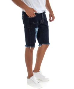 Bermuda Pantaloncino Uomo Jeans Denim Rotture Slim Cinque Tasche GIOSAL-PC1815A
