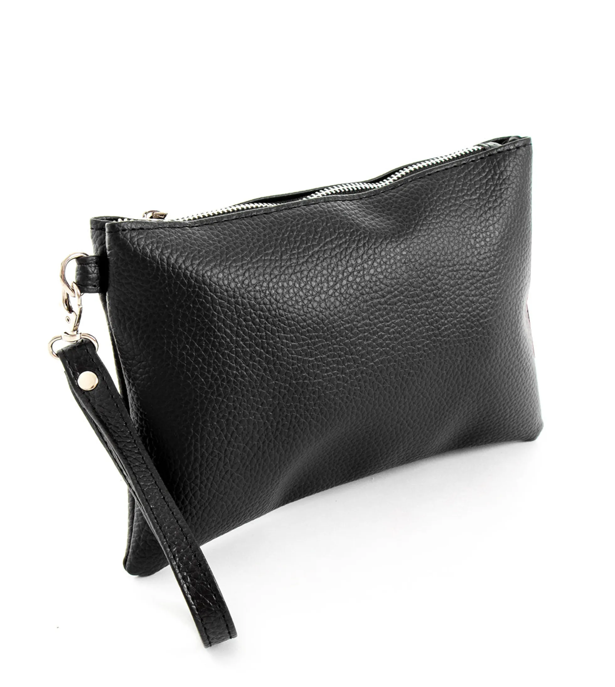 Borsa Borsello Borsetta Pochette a Mano Uomo Unisex Ecopelle Casual Nero Zip GIOSAL-ZU1055A
