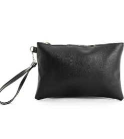 Borsa Borsello Borsetta Pochette a Mano Uomo Unisex Ecopelle Casual Nero Zip GIOSAL-ZU1055A