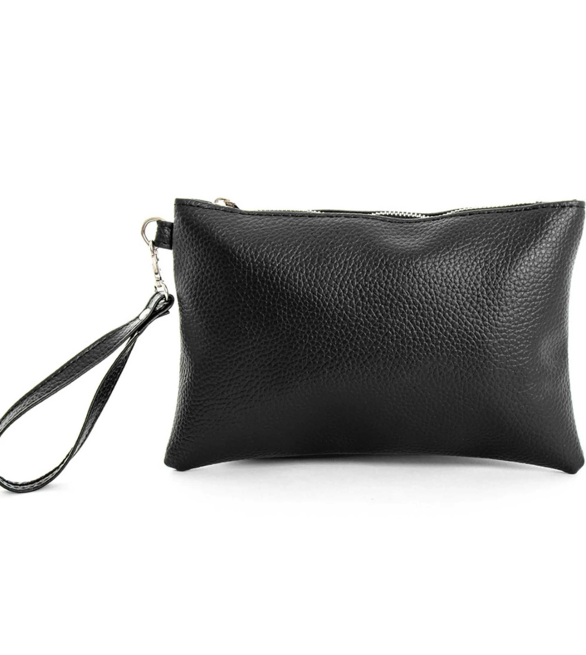 Borsa Borsello Borsetta Pochette a Mano Uomo Unisex Ecopelle Casual Nero Zip GIOSAL-ZU1055A