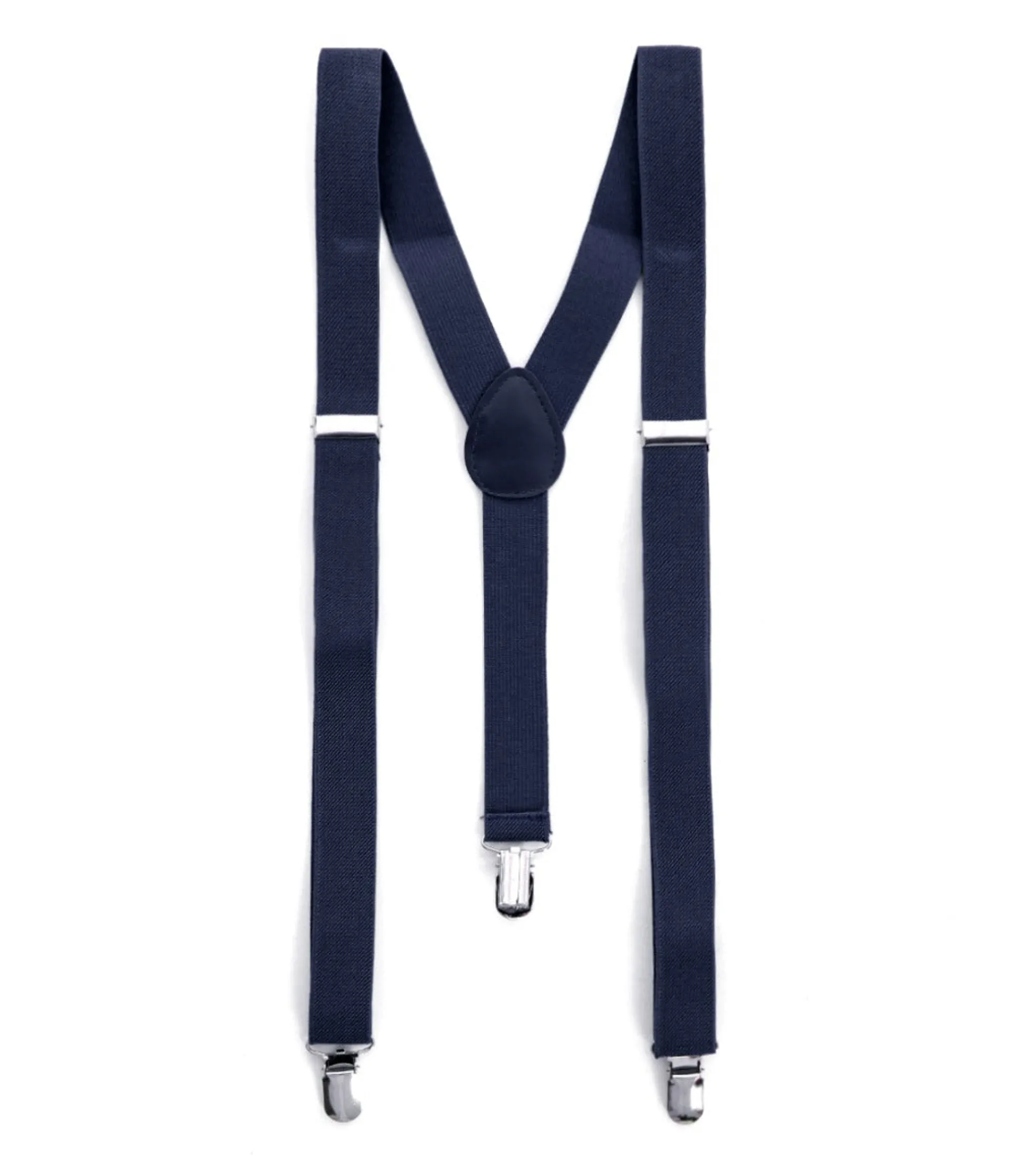 Bretelle Regolabili Uomo Unisex Basic Elastico Blu Fibbie Metallo Ganci Tinta Unita GIOSAL-BR1020A