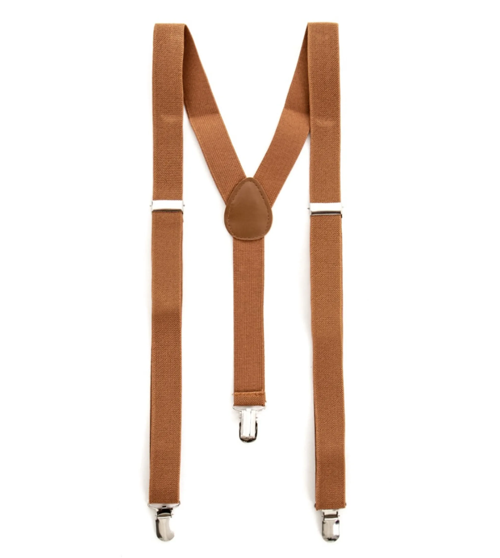 Bretelle Regolabili Uomo Unisex Basic Elastico Camel Fibbie Metallo Ganci Tinta Unita GIOSAL-BR1016A