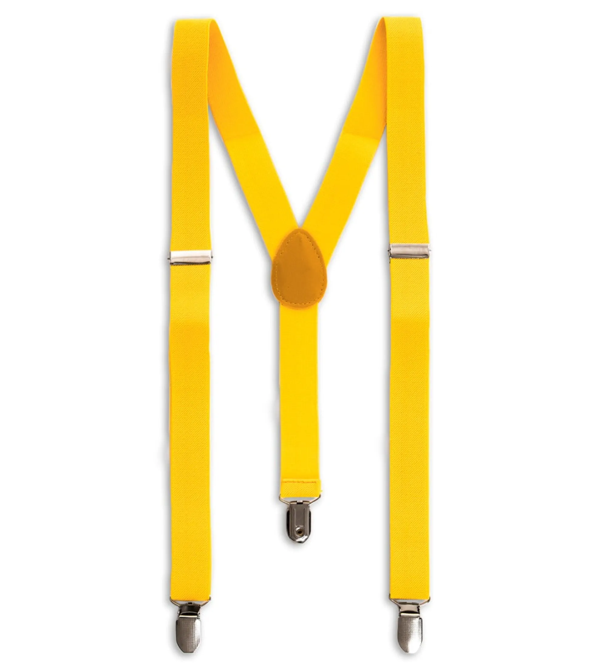 Bretelle Regolabili Uomo Unisex Basic Elastico Giallo Fibbie Metallo Ganci Tinta Unita GIOSAL-BR1017A