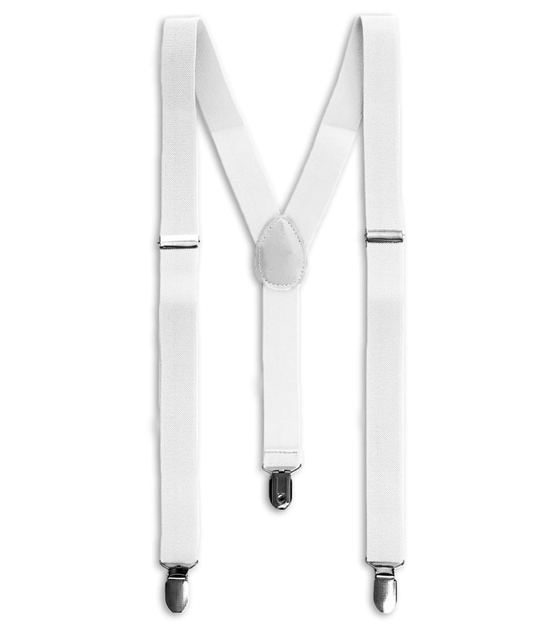 Bretelle Regolabili Uomo Unisex Basic Elastico Bianco Fibbie Metallo Ganci Tinta Unita GIOSAL-BR1015A