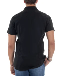 Camicia Maniche Corte Basic Collo Francese CC1217A