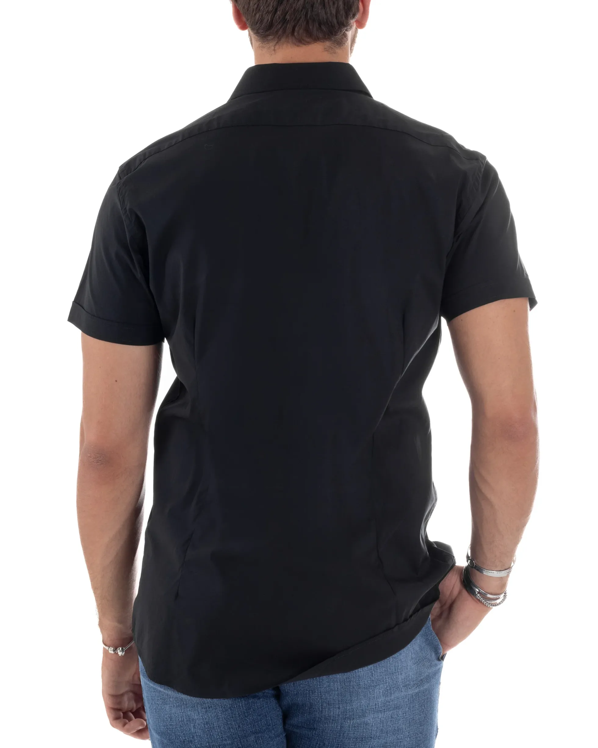 Camicia Maniche Corte Basic Collo Francese CC1217A