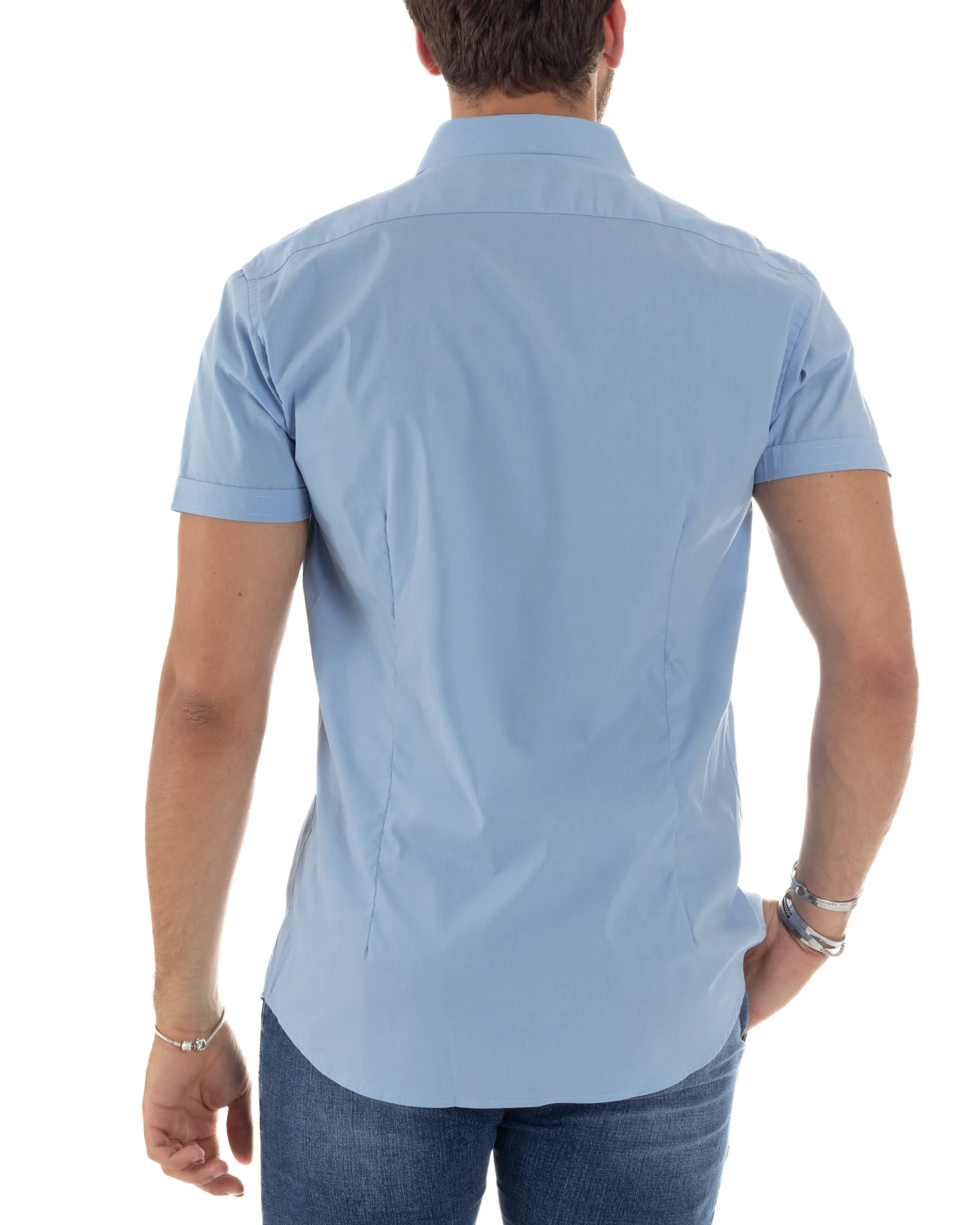 Camicia Maniche Corte Basic Collo Francese CC1218A