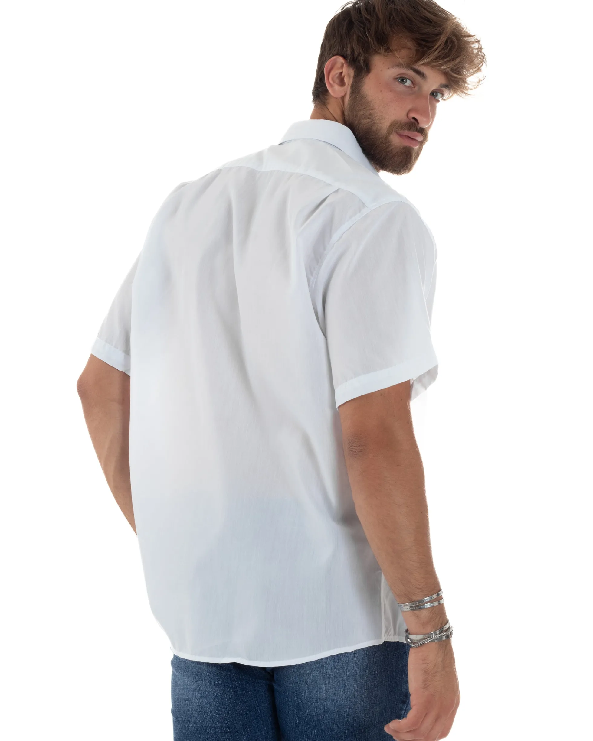 Camicia Maniche Corte Cotone Basic Regular Fit CC1224A