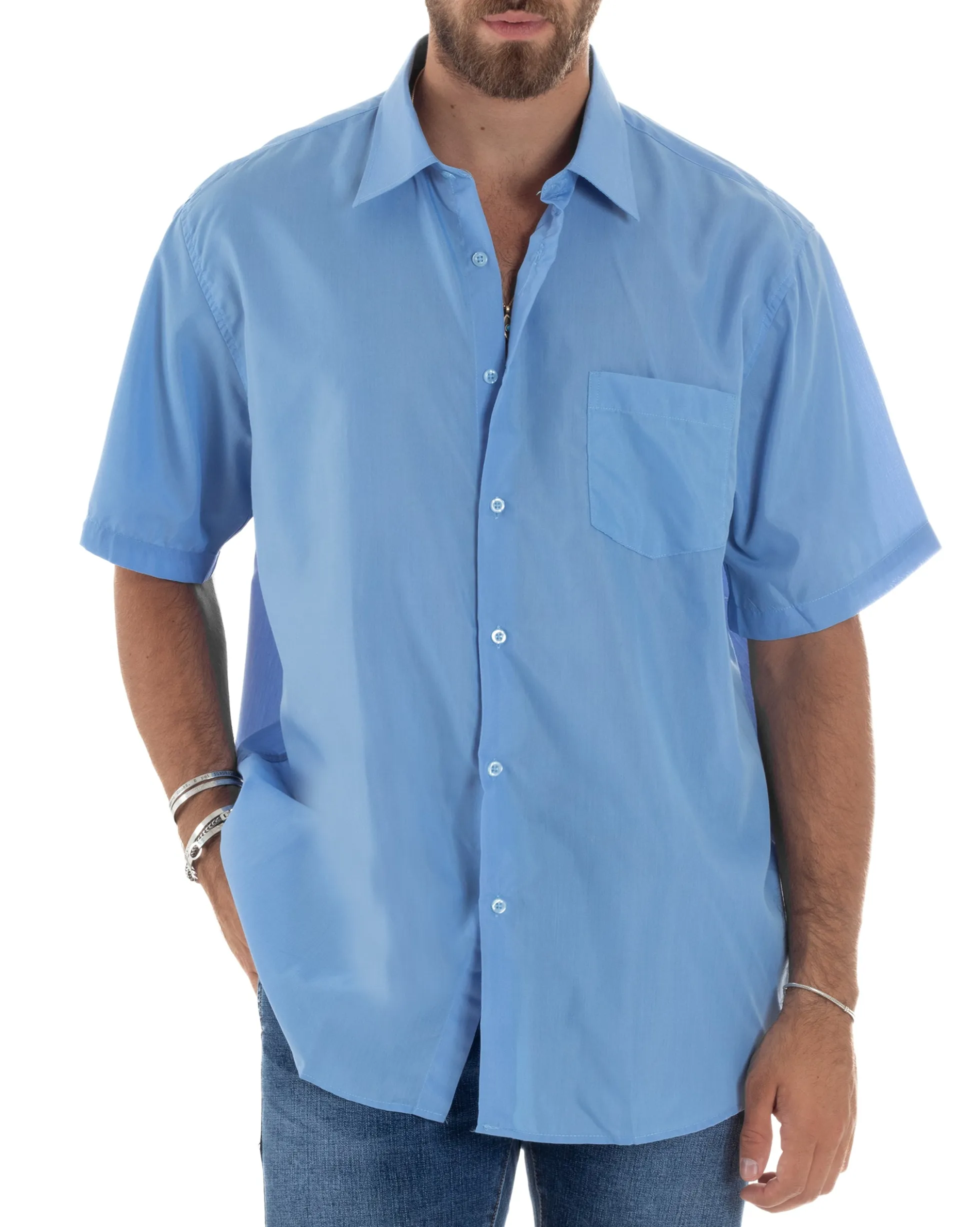 Camicia Maniche Corte Cotone Basic Regular Fit CC1221A