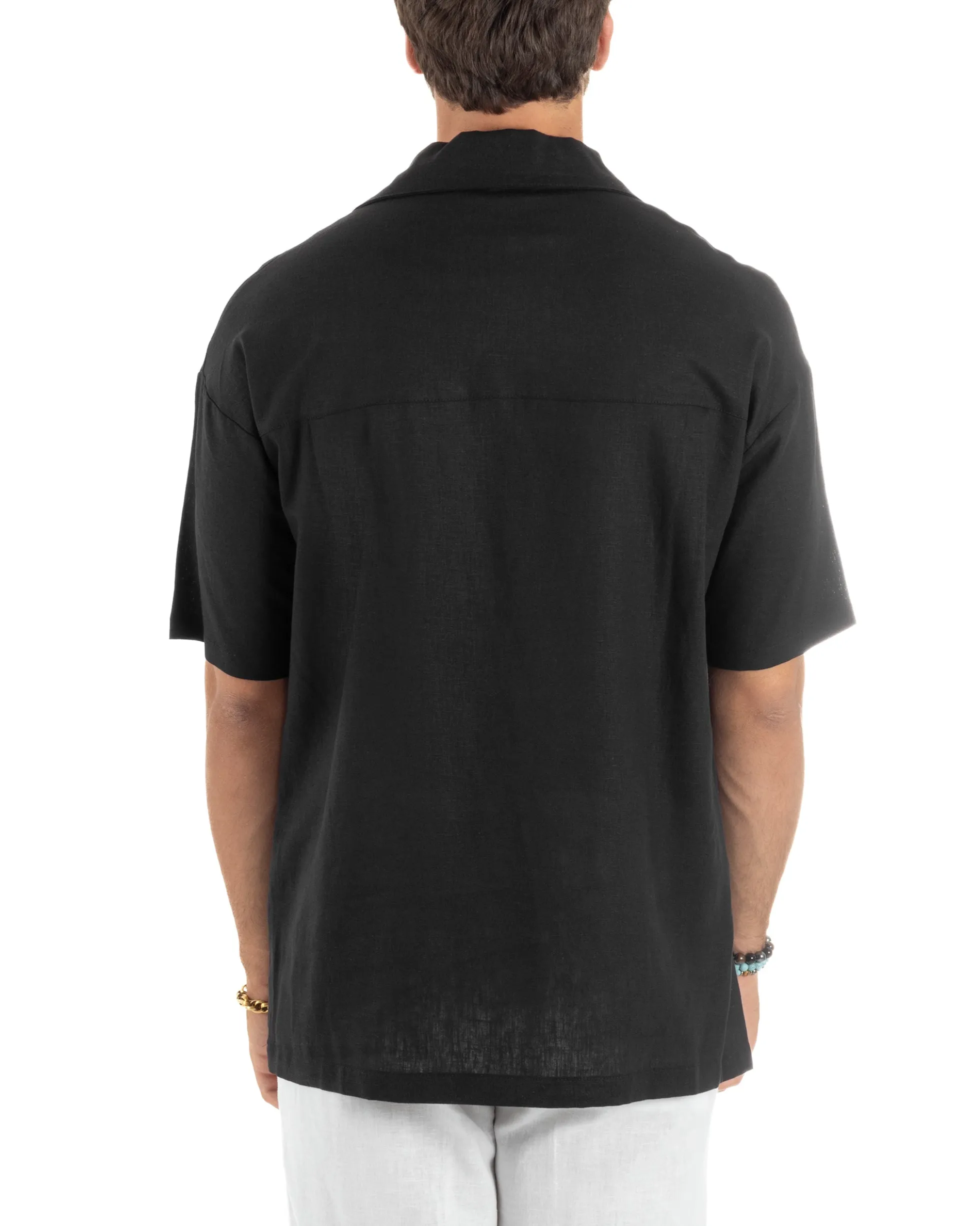 Camicia Maniche Corte Lino Relaxed Fit CC1227A