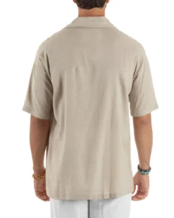Camicia Maniche Corte Lino Relaxed Fit CC1226A
