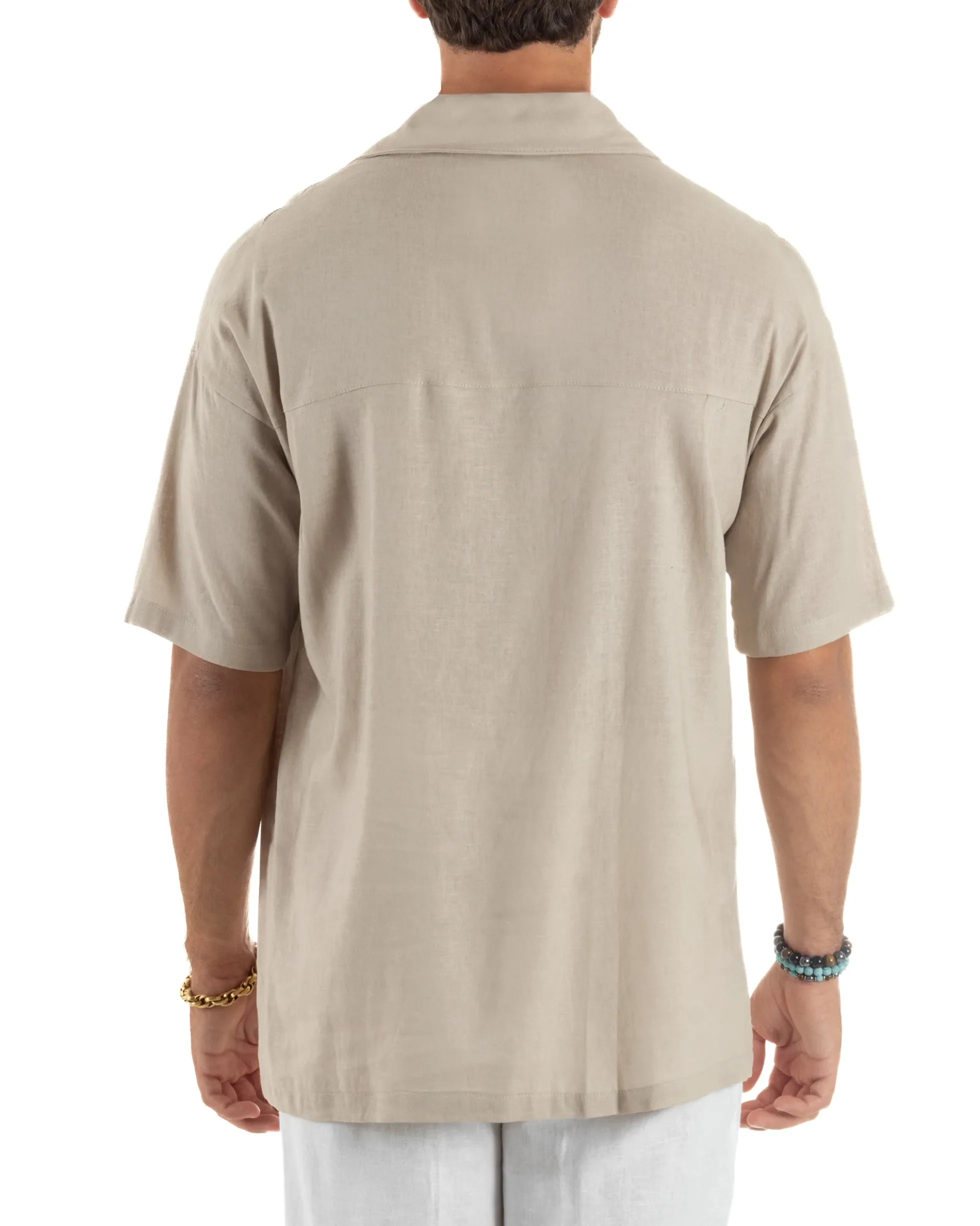 Camicia Maniche Corte Lino Relaxed Fit CC1226A