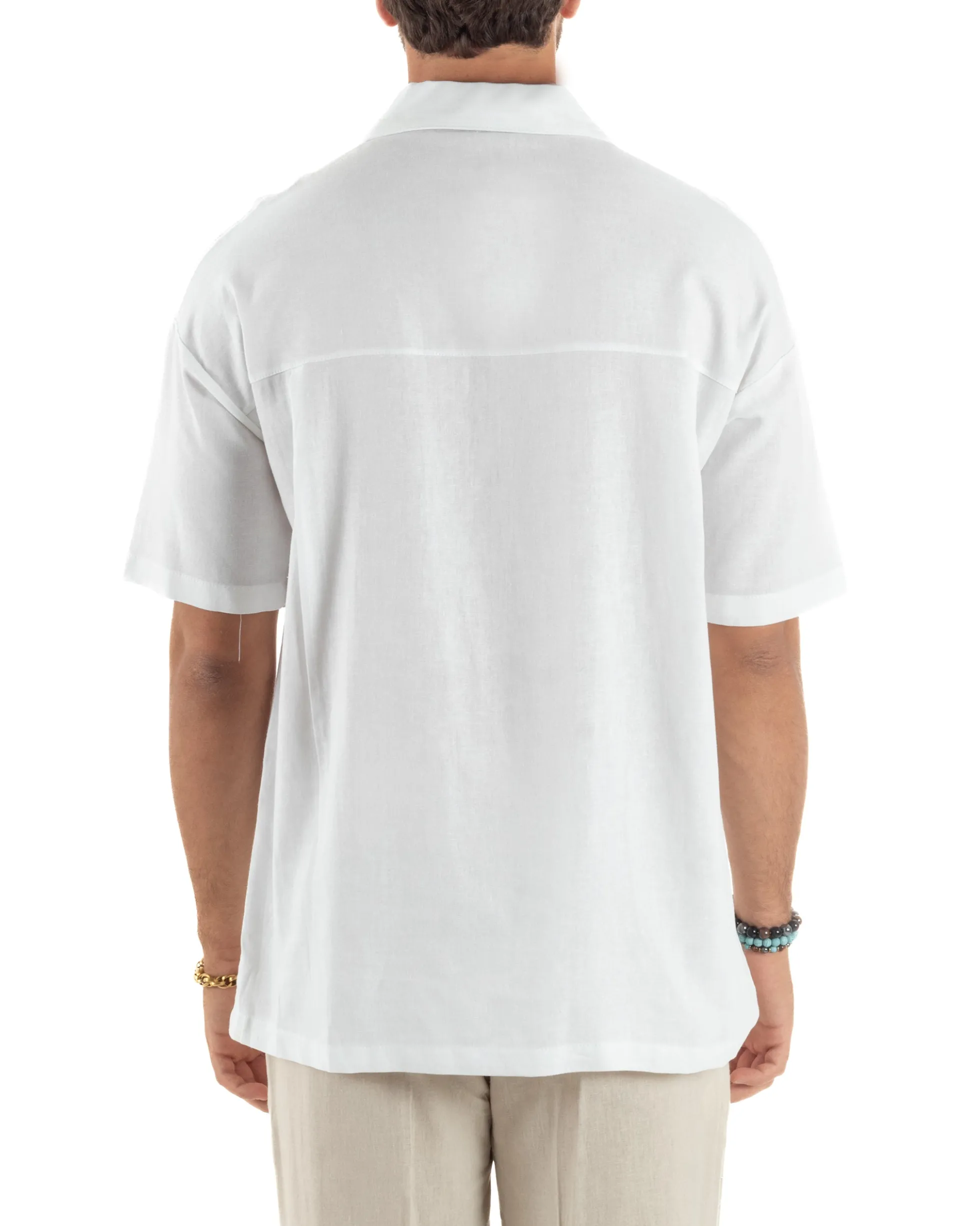 Camicia Maniche Corte Lino Relaxed Fit CC1225A
