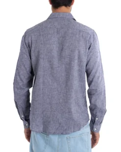 Camicia Uomo Con Colletto Maniche Lunghe Lino Tinta Unita Morbida Comoda GIOSAL-C2446A