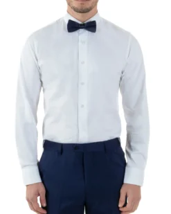 Camicia Uomo Da Smoking Collo Diplomatico Slim Fit Basic Bianco C2951A