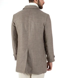 Cappotto Giacca Monopetto Uomo Con Colletto Giaccone Tortora Giubbotto Baronetto Casual Elegante GIOSAL-CO1033A