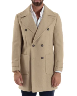 Cappotto Uomo Doppiopetto Diagonale Camel Over-D OE1F2W5K03