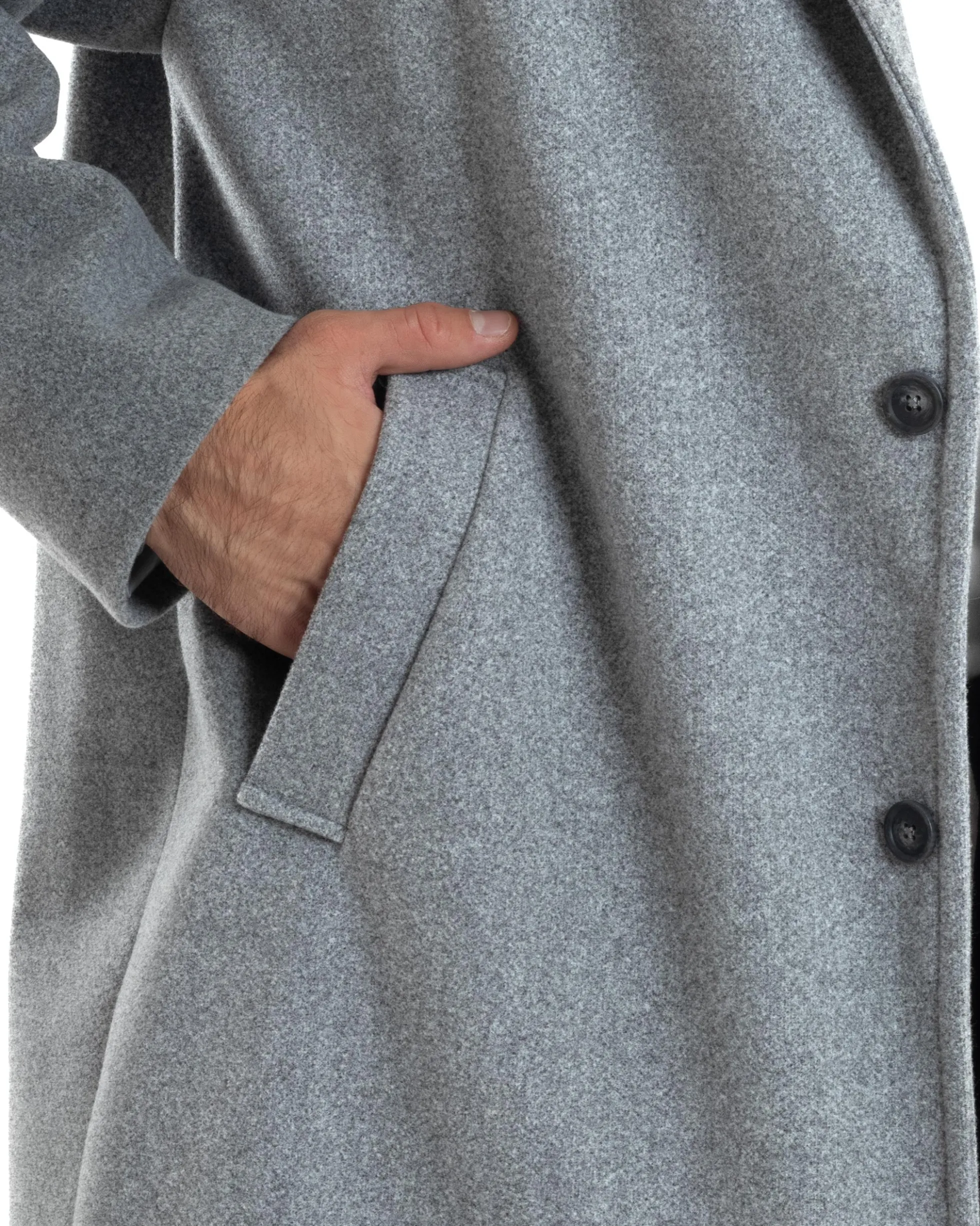 Cappotto Uomo Oversize Monopetto Maniche Raglan Collo Rever Grigio CO1065A