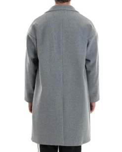 Cappotto Uomo Oversize Monopetto Maniche Raglan Collo Rever Grigio CO1065A
