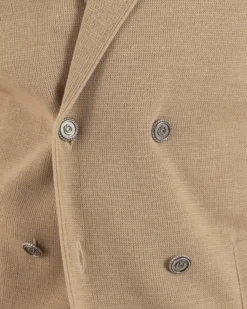 Cardigan uomo doppiopetto giacca bottoni metallo maglia links beige GIOSAL-M2893A