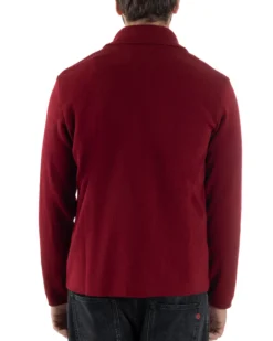 Cardigan uomo doppiopetto giacca bottoni metallo maglia links bordeaux GIOSAL-M3041A