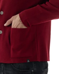 Cardigan uomo doppiopetto giacca bottoni metallo maglia links bordeaux GIOSAL-M3041A