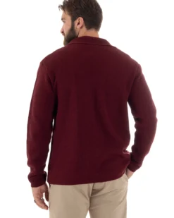 Cardigan uomo giacca con bottoni maglia casual bordeaux GIOSAL-M2872A