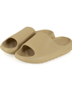 Ciabatte Uomo Unisex Gomma Estive Mare Piscina Tinta Unita Beige Pantofole Antiscivolo GIOSAL-S1224A