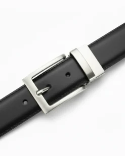 Cintura uomo larga cinta fibbia in metallo regolabile double-face nero marrone ecopelle martellata GIOSAL-A2134A