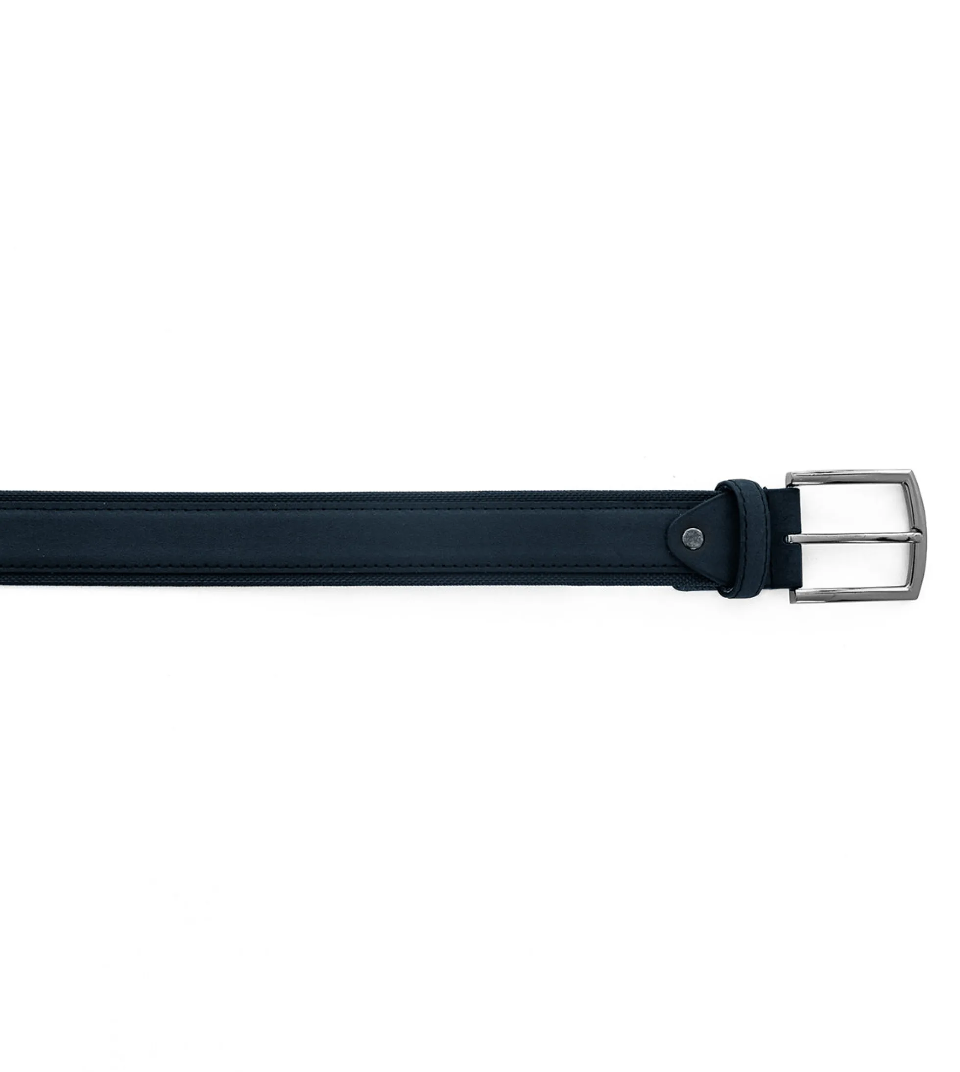 Cintura Uomo Larga Cinta Fibbia in Metallo Regolabile Eco Camoscio Tinta Unita Blu GIOSAL-A2121A