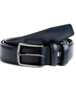 Cintura Uomo Larga Cinta Fibbia in Metallo Regolabile Blu Ecopelle GIOSAL-A2111A