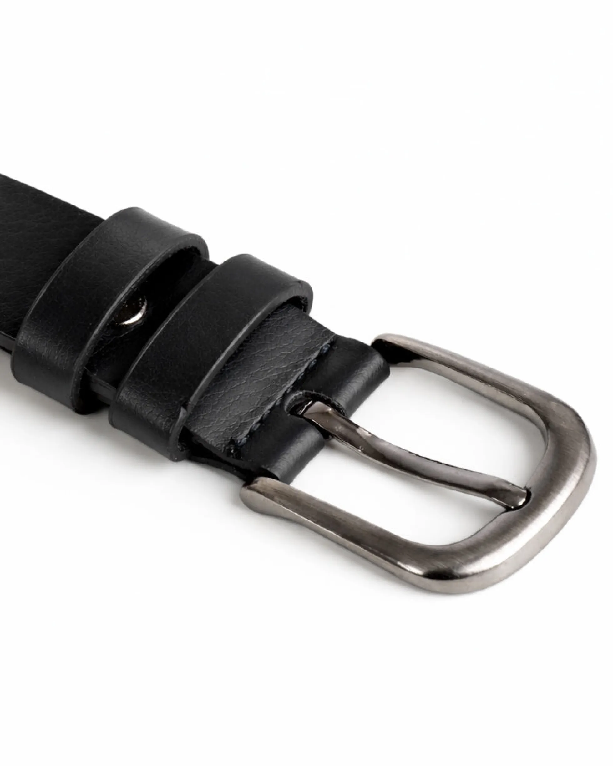 Cintura uomo pelle liscia con fibbia in metallo scuro tinta unita nero GIOSAL-A2142A