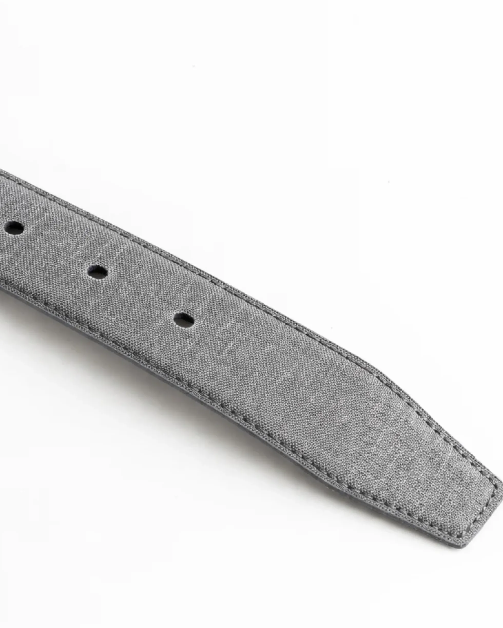 Cintura uomo saffiano tessuto doppia cucitura fibbia in metallo scuro tinta unita grigio GIOSAL-A2144A