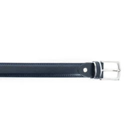 Cintura Uomo Stretta Cinta Fibbia in Metallo Regolabile Blu Ecopelle Martellata GIOSAL-A2072A