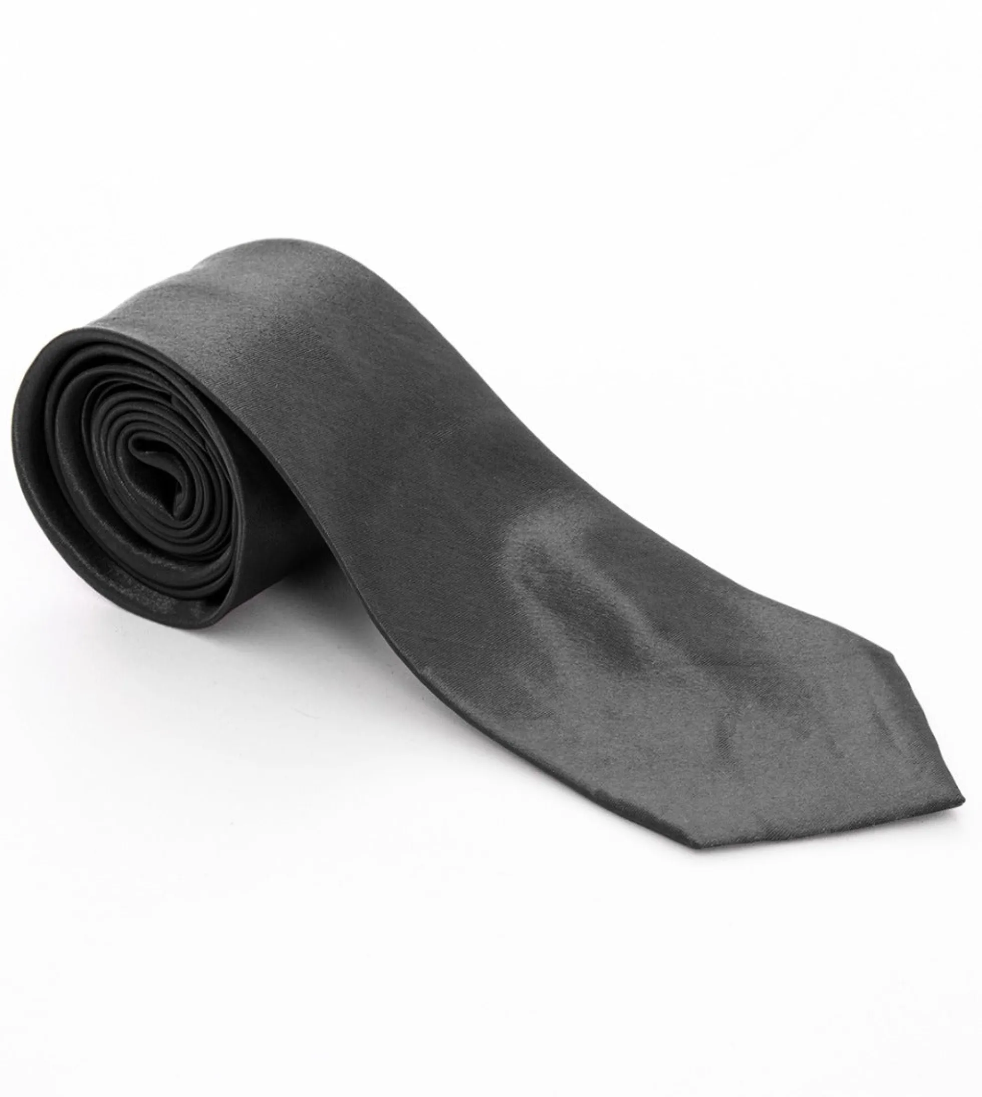 Cravatta uomo unisex elegante cerimonia casual basic raso grigio scuro GIOSAL-CP1034A