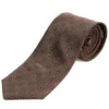 Cravatta uomo unisex in effetto seta con micro quadrati jacquard bicolore marrone caffè GIOSAL-CP1182A