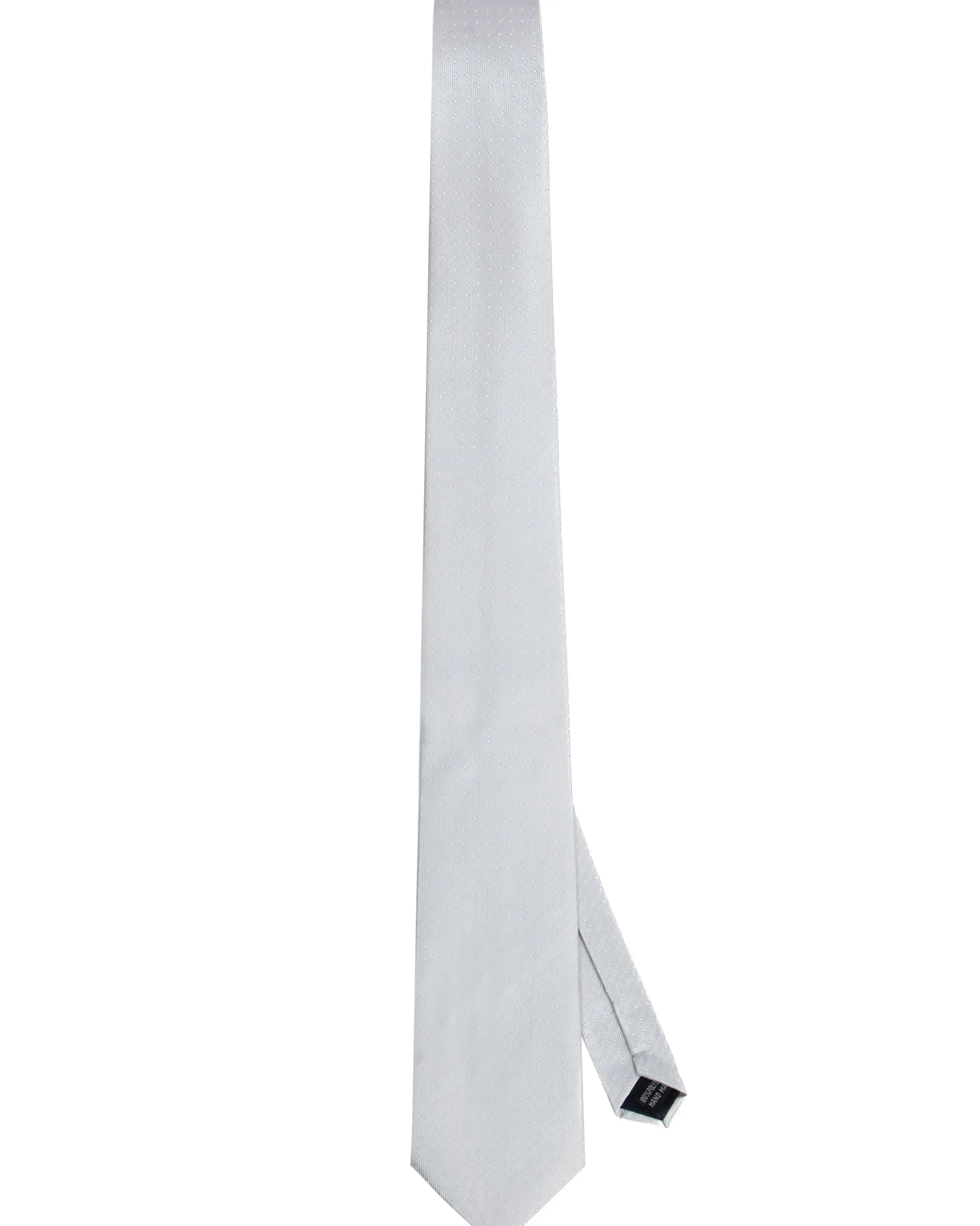 Cravatta uomo unisex slim in effetto seta con micro pois jacquard trama twill bianco GIOSAL-CP1190A