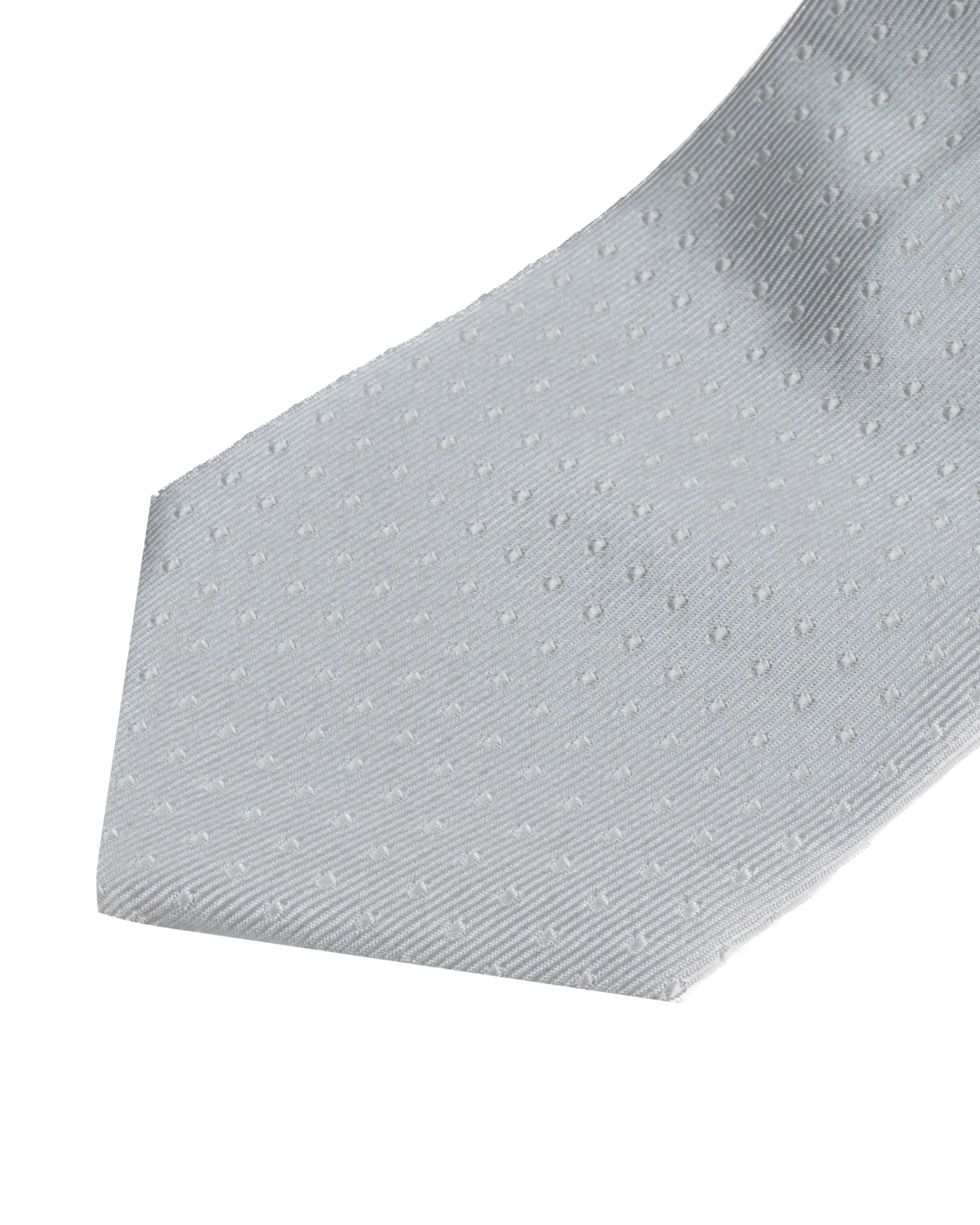 Cravatta uomo unisex slim in effetto seta con micro pois jacquard trama twill bianco GIOSAL-CP1190A