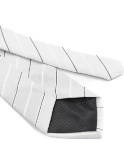 Cravatta uomo unisex slim in effetto seta con riga sottile a contrasto micro quadrati bianco GIOSAL-CP1186A