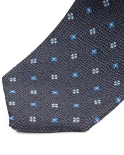 Cravattino uomo unisex cravatta slim in effetto seta con micro fiori jacquard bicolore blu notte GIOSAL-CP1178A