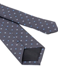 Cravattino uomo unisex cravatta slim in effetto seta con micro fiori jacquard bicolore blu notte GIOSAL-CP1178A