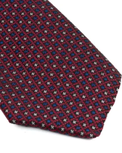 Cravattino uomo unisex cravatta elegante cerimonia microfantasia a pois floreale bordeaux GIOSAL-CP1175A
