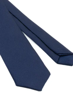 Cravattino uomo unisex cravatta elegante cerimonia microfantasia a spina di pesce blu GIOSAL-CP1173A