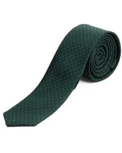 Cravattino uomo unisex cravatta elegante cerimonia microfantasia a pois verde GIOSAL-CP1172A
