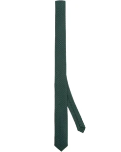 Cravattino uomo unisex cravatta elegante cerimonia microfantasia a pois verde GIOSAL-CP1172A