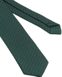 Cravattino uomo unisex cravatta elegante cerimonia microfantasia a pois verde GIOSAL-CP1172A