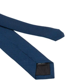Cravattino uomo unisex cravatta elegante cerimonia microfantasia geometrica blu GIOSAL-CP1171A